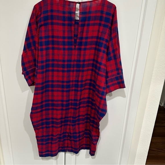RACHEL COMEY Wades Plaid Mini Dress in ted blue size 2 - Picture 3 of 9